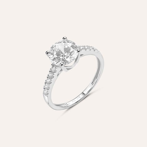 Anello Solitario Claire Oro Bianco Cubic Zirconia - Anelli con Pietre Donna | Stroili