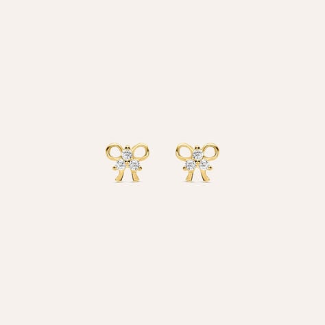 Orecchini Lobo Bon Ton Oro Giallo Cubic Zirconia - Orecchini a Lobo Donna | Stroili