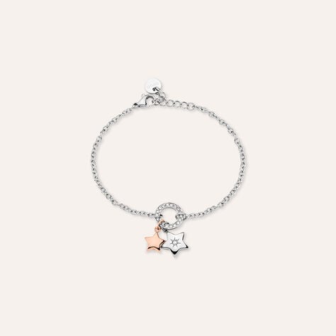 Bracciale Lady Chic Acciaio Bicolore Bianco / Rosa Cristallo - Bracciali Donna | Stroili
