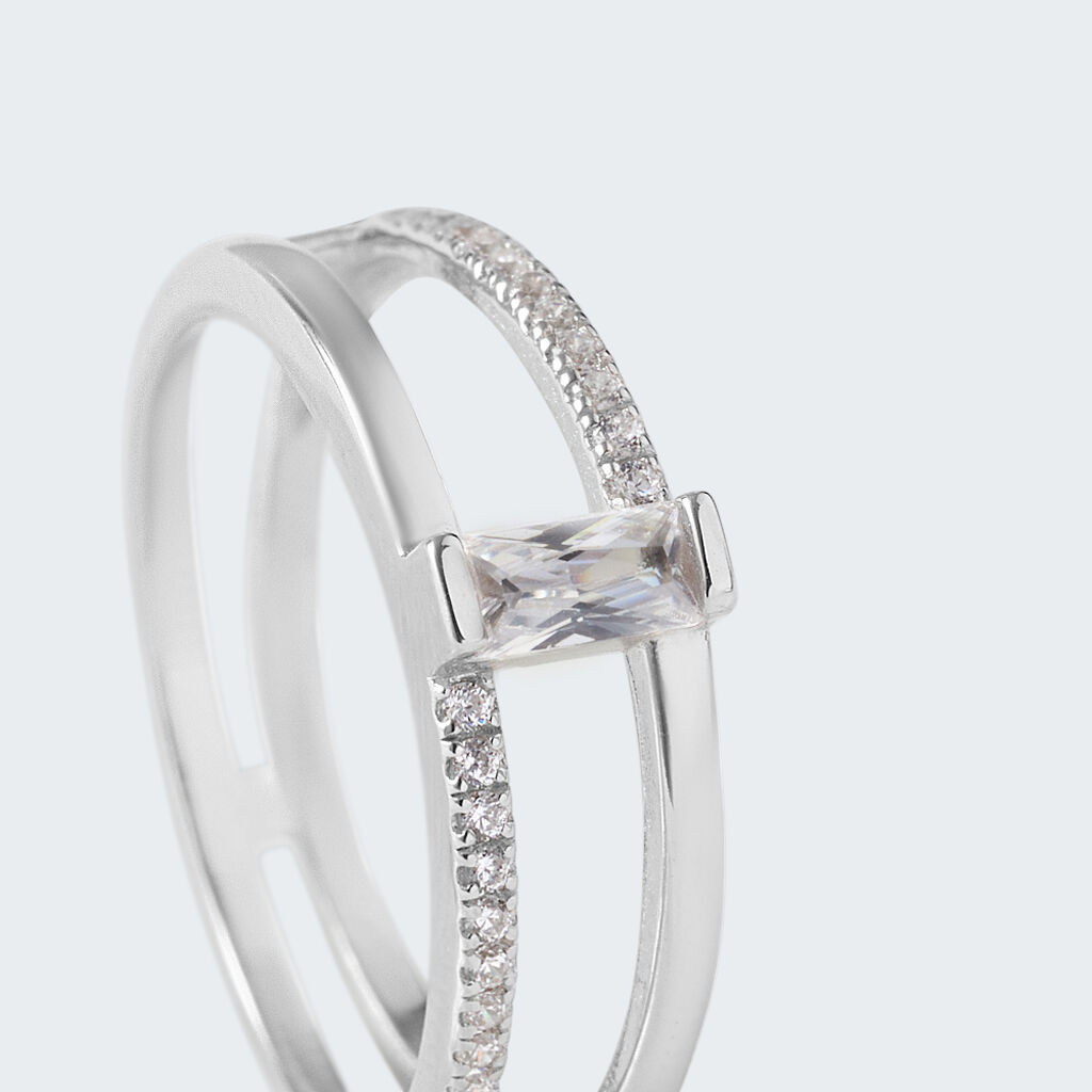 Anello Solitario Silver Elegance Argento Rodiato Cubic Zirconia - Anelli con Pietre Donna | Stroili