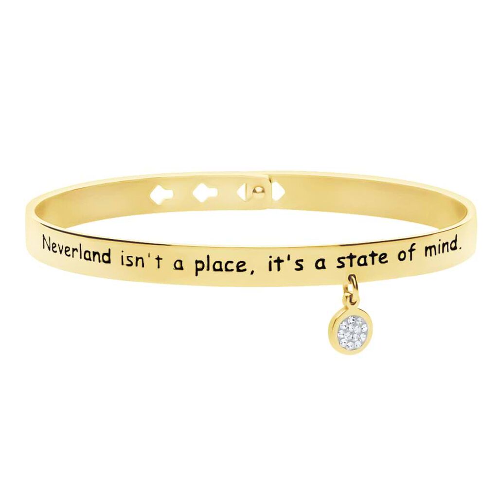 Bangle cuore in acciaio e strass 'Con te √® il posto pi√π bello del mondo.' - Bracciali Donna | Stroili