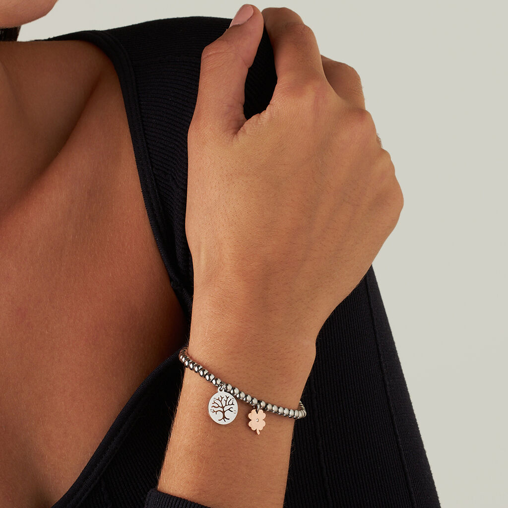 Bracciale Lady Chic Acciaio Bicolore Bianco / Rosa Cristallo - Bracciali Donna | Stroili
