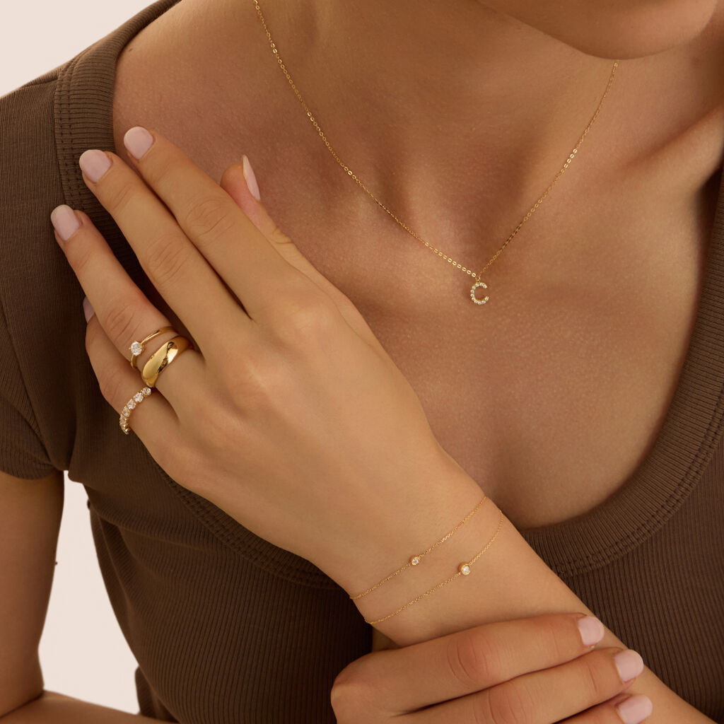 Bracciale Doppio Punto Luce Claire Oro Giallo Cubic Zirconia