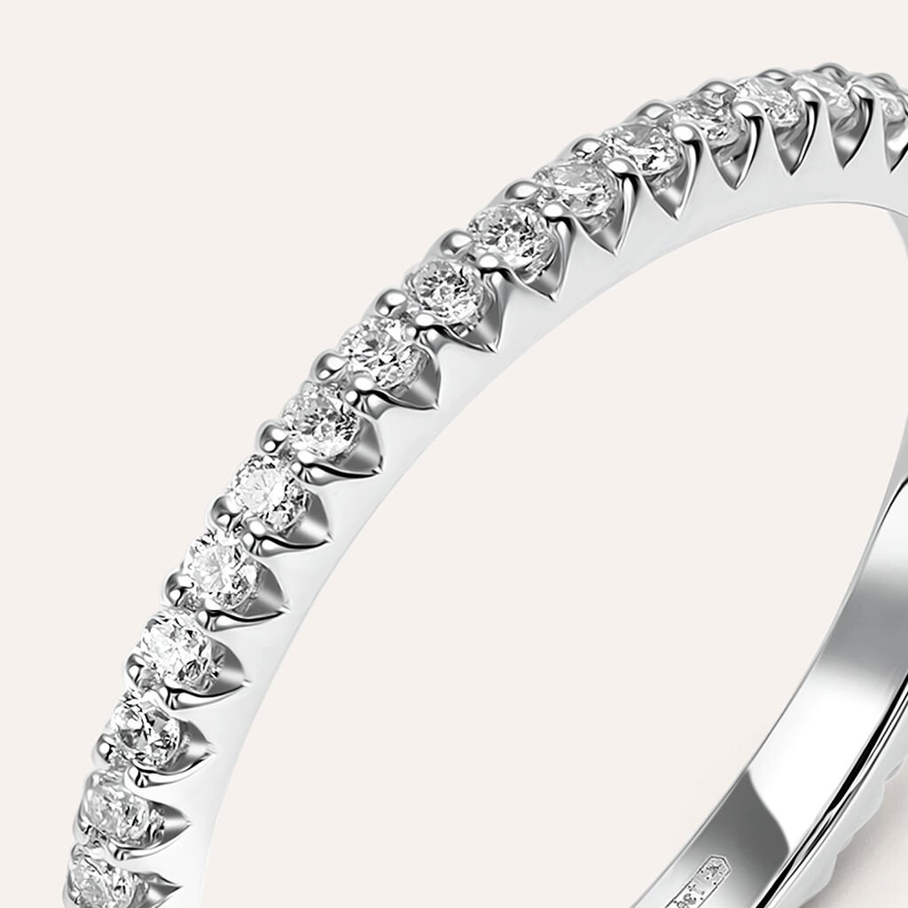 Fede Classica Eternity 1.8 mm Oro Bianco Diamante - Anelli con Incisione Donna | Stroili