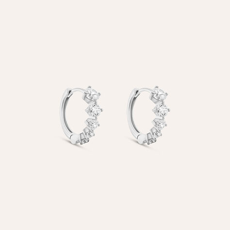 Orecchini A Cerchio Claire Oro Bianco Cubic Zirconia - Orecchini a Cerchio Donna | Stroili