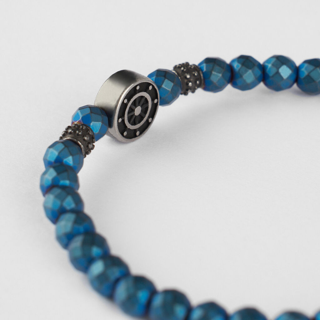 Bracciale Man Code Acciaio Bicolore Bianco / Nero Ematite - Bracciali Uomo | Stroili