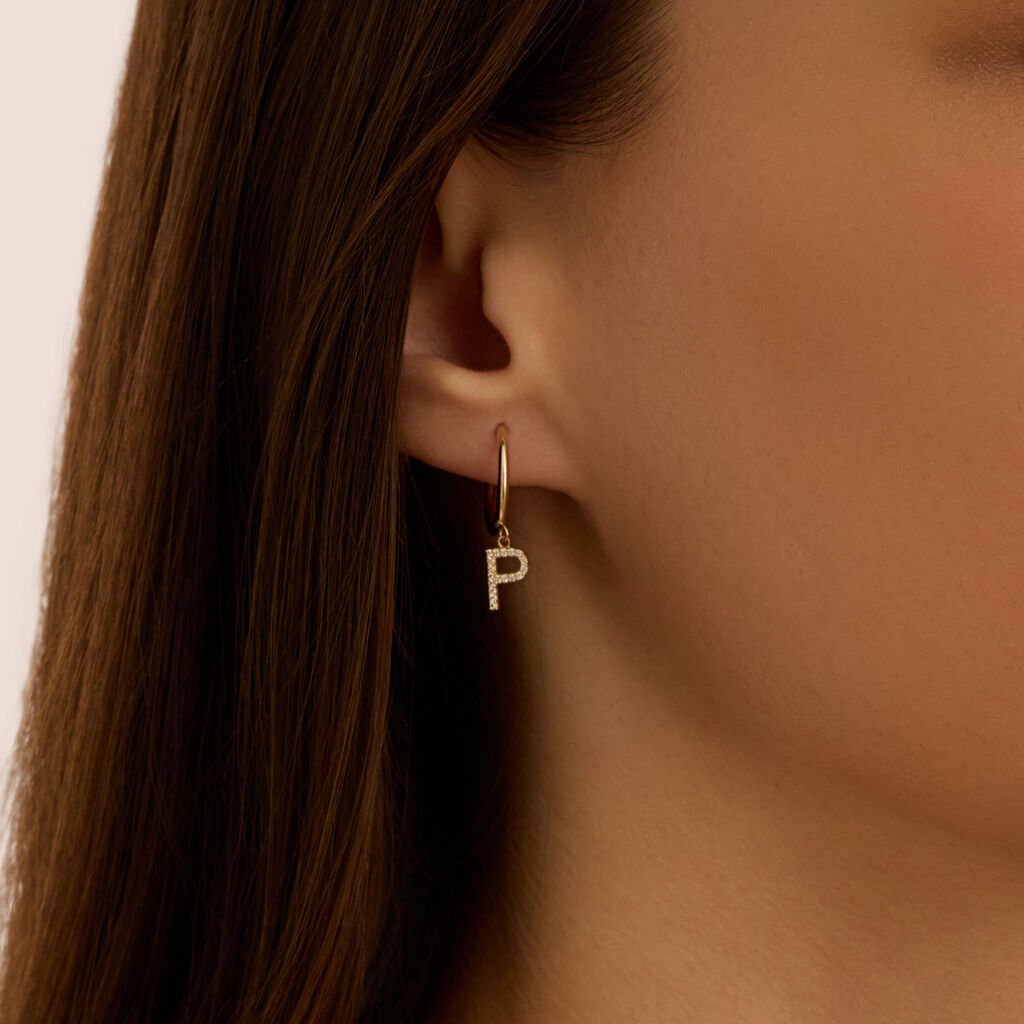 Mono Orecchino A Cerchio Toujours Oro Giallo Cubic Zirconia