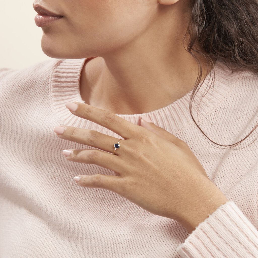 Anello Solitario Charlotte Oro Giallo Zaffiro Diamante