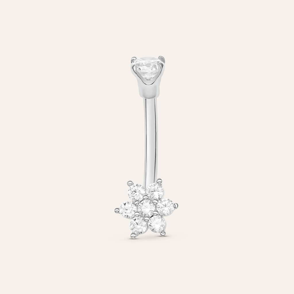 Piercing Ombelico Bon Ton Oro Bianco Cubic Zirconia