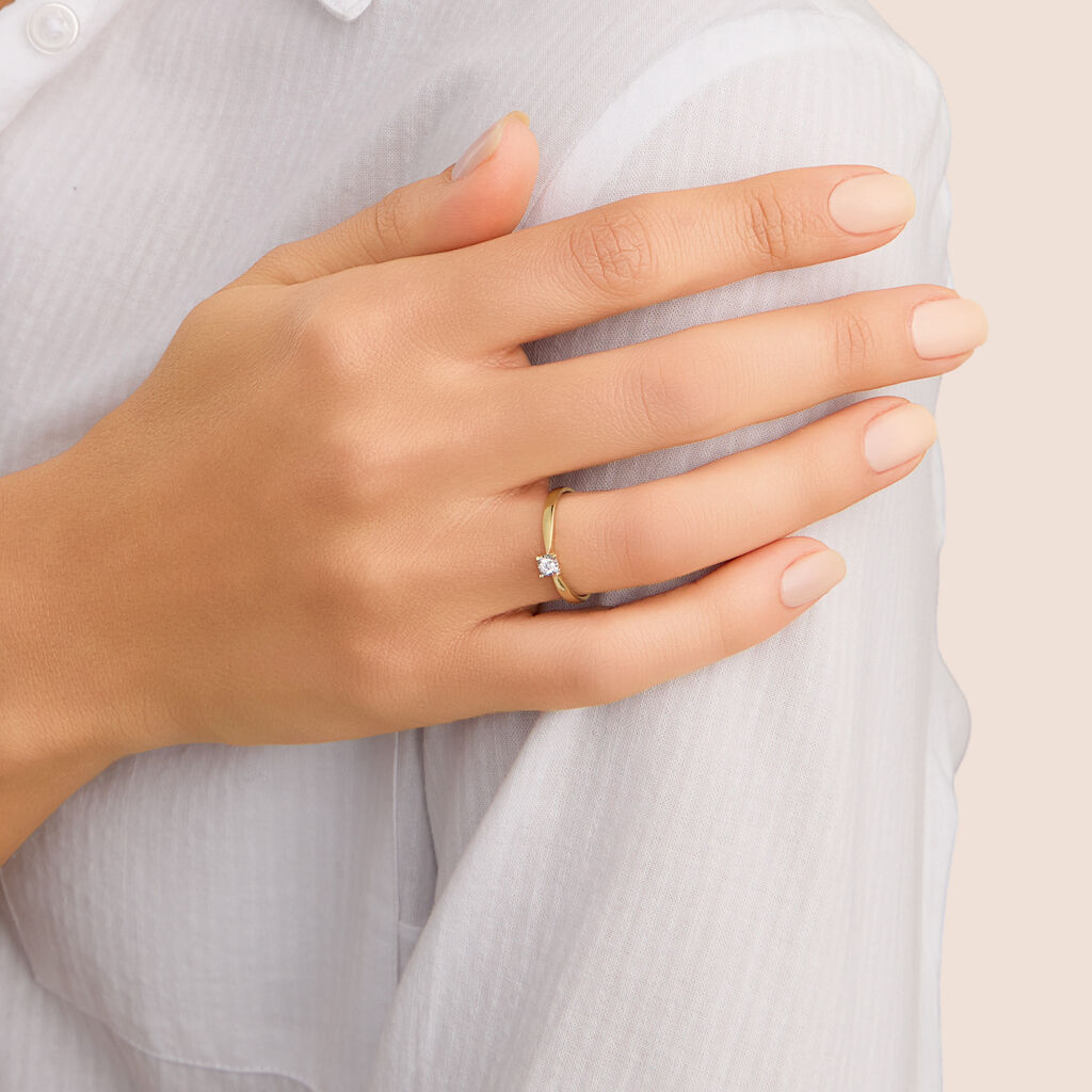 Anello Solitario Diamotion Oro Giallo Diamante