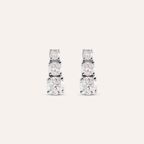 Orecchini Lobo Trilogy Grace Oro Bianco Diamante - Orecchini a Lobo Donna | Stroili