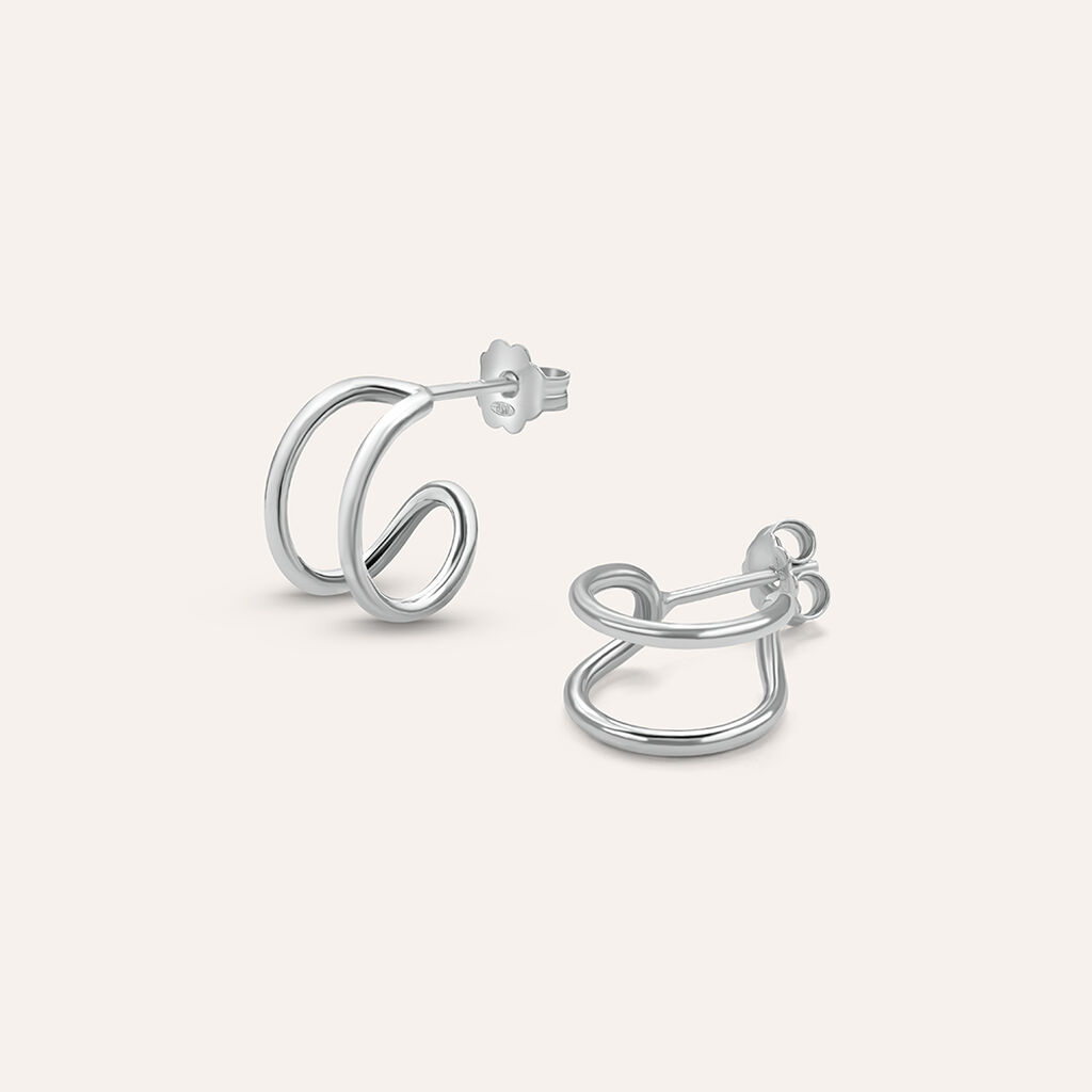 Orecchini A Cerchio Silver Collection Argento Rodiato