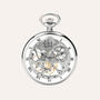 Set Orologio Meccanico da Tasca Capital in Acciaio e Stand in Metallo