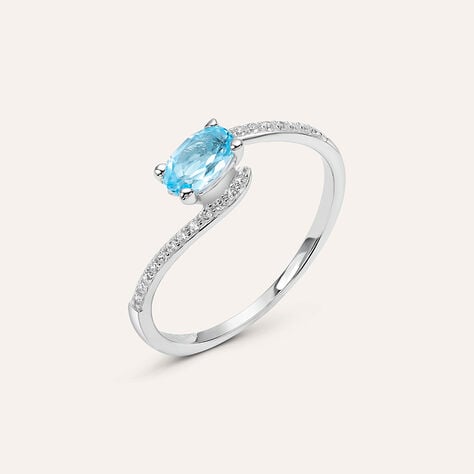 Anello Solitario Amélie Oro Bianco Topazio Cubic Zirconia - Anelli con Pietre Donna | Stroili