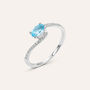 Anello Solitario Amélie Oro Bianco Topazio Cubic Zirconia