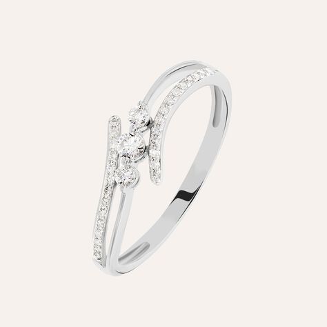 Anello Trilogy Grace Oro Bianco Diamante - Anelli con Pietre Donna | Stroili