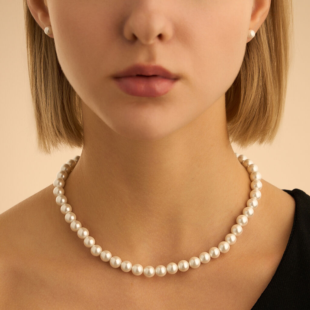 Collana Silver Pearls Argento Rodiato Perla sintentica
