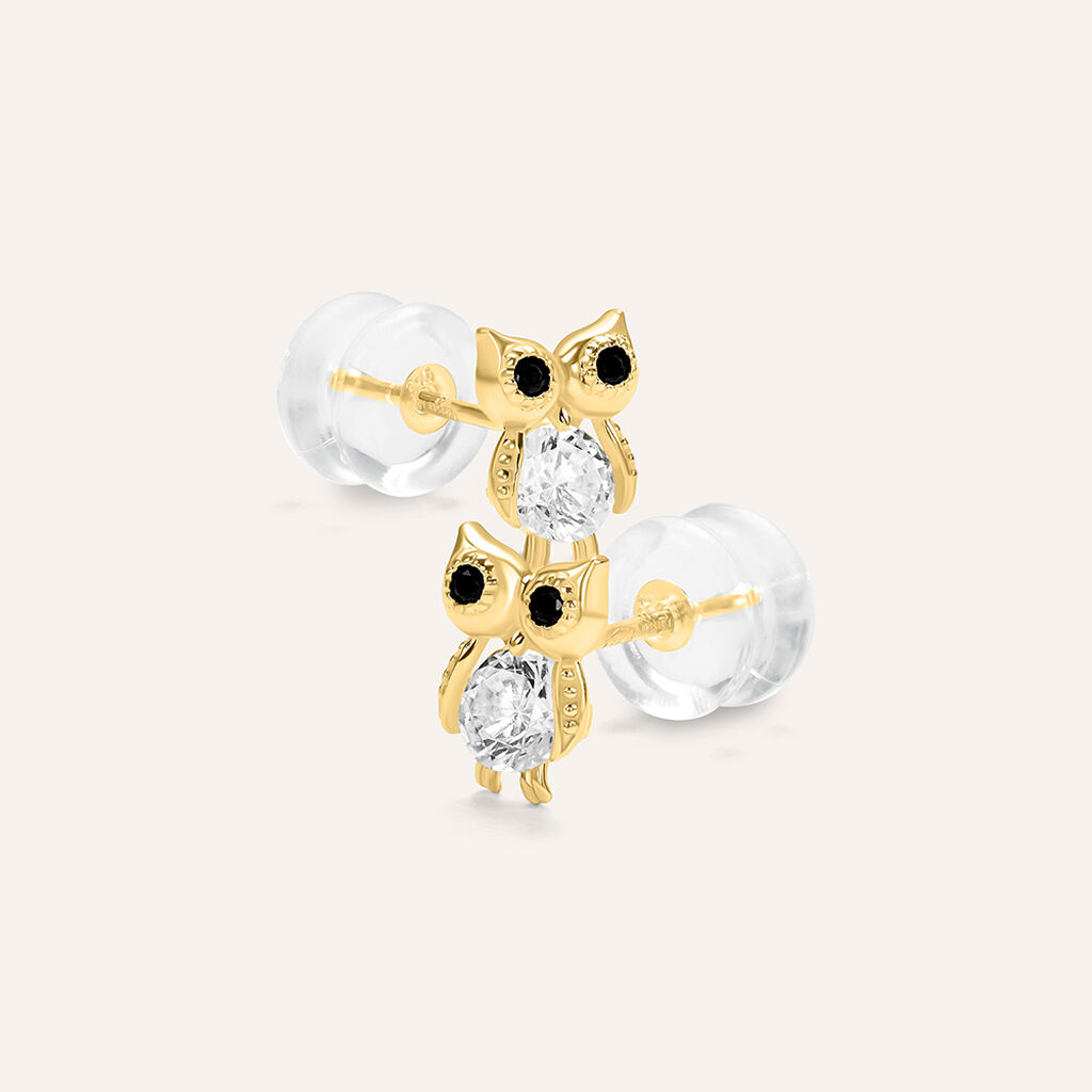 Orecchini Lobo Bon Ton Oro Giallo Cubic Zirconia