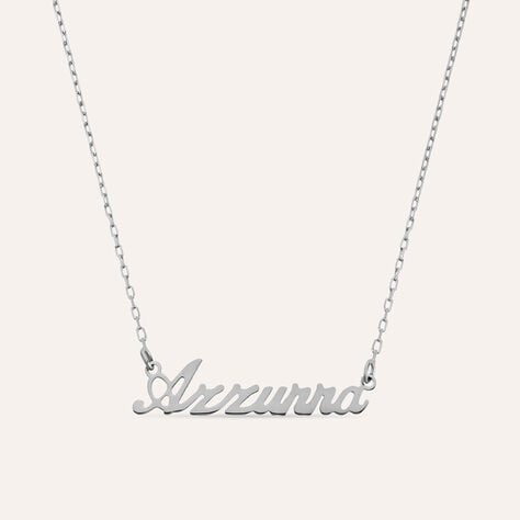 Collana Azzurra Gold Names Oro Bianco - Collane Unisex | Stroili