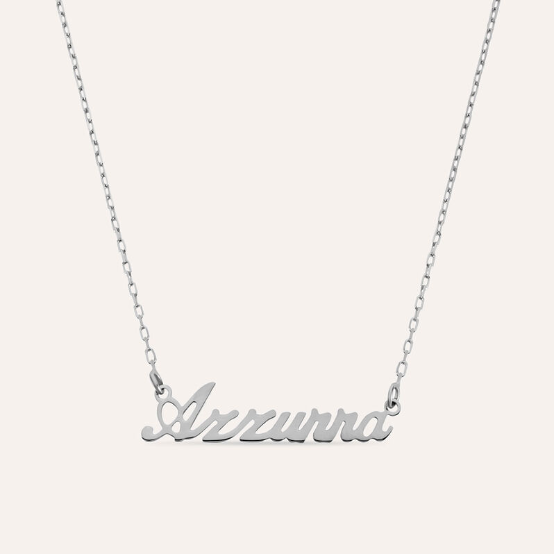 Collana Azzurra Gold Names Oro Bianco - Collane Unisex | Stroili