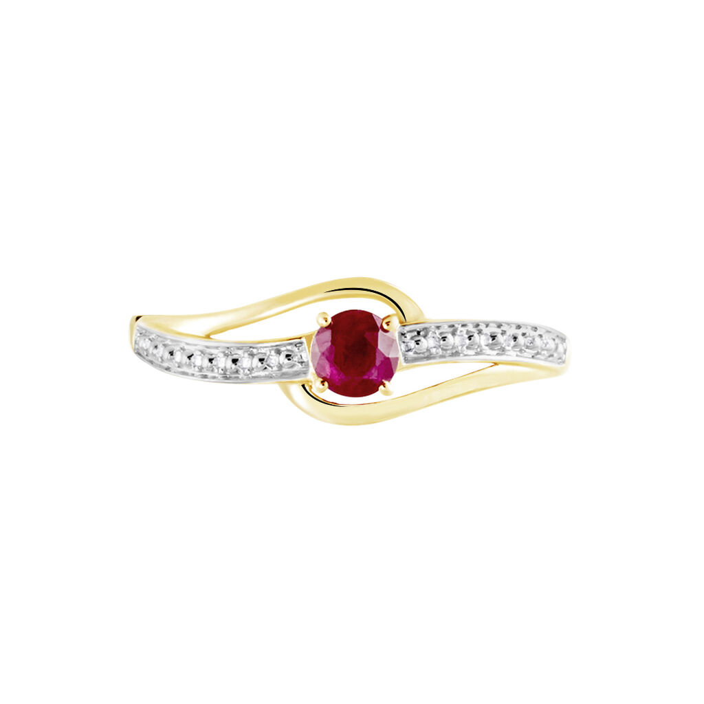 Anello Solitario Charlotte Oro Giallo Rubino