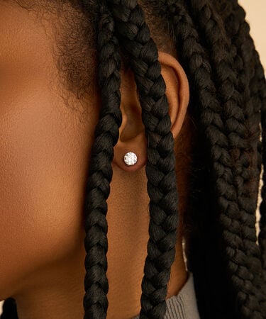 Orecchini Lobo Punto Luce Claire Oro Bianco Cubic Zirconia