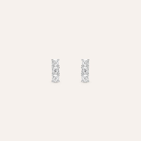 Orecchini Lobo Trilogy Silver Elegance Argento Rodiato Cubic Zirconia - Orecchini a Lobo Donna | Stroili