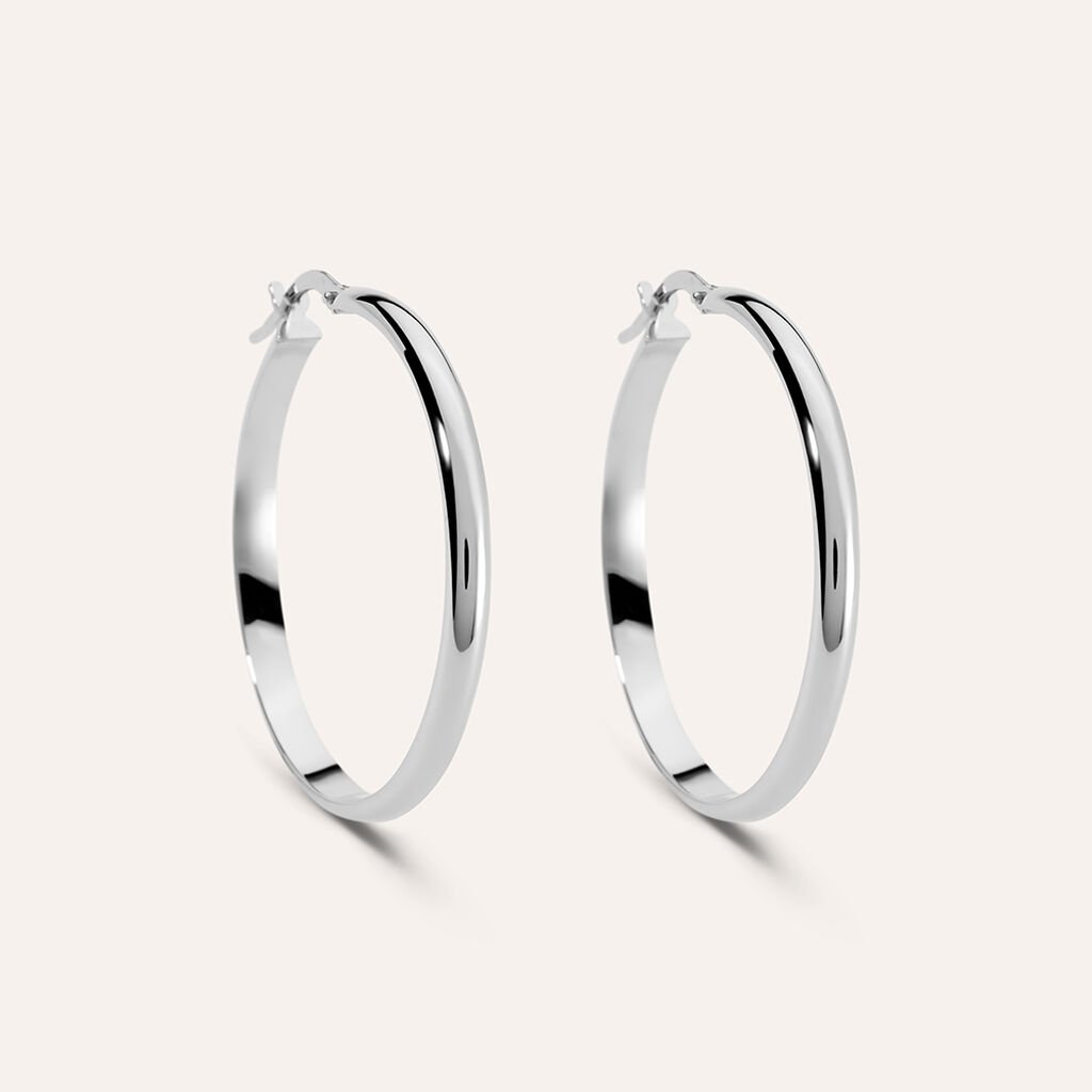 Orecchini A Cerchio Toujours Oro Bianco - Orecchini a Cerchio Donna | Stroili