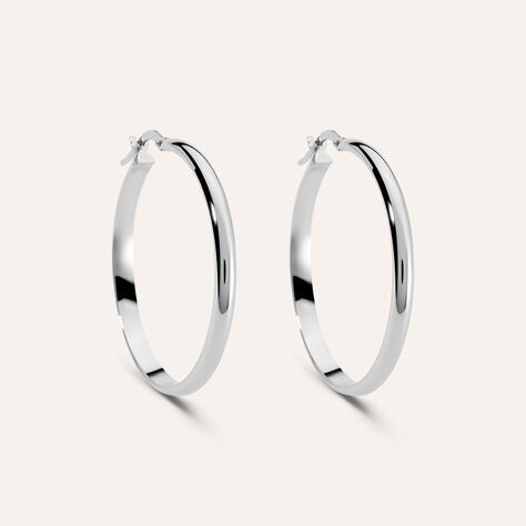 Orecchini A Cerchio Toujours Oro Bianco - Orecchini a Cerchio Donna | Stroili