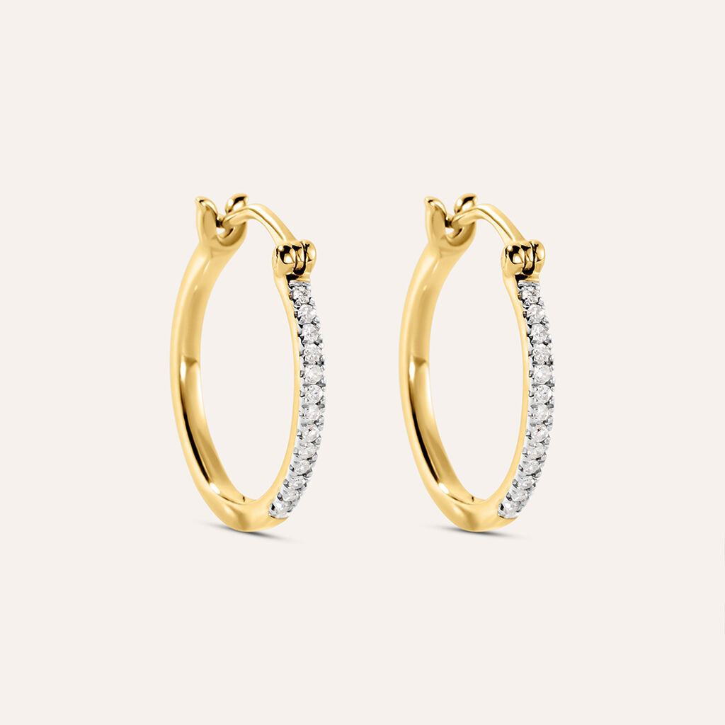 Orecchini A Cerchio Grace Oro Giallo Diamante