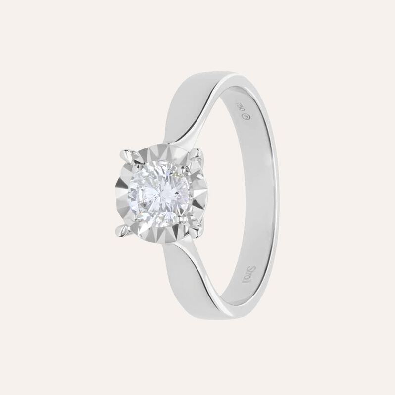 Anello Solitario Diamotion Oro Bianco Diamante - Anelli con Pietre Donna | Stroili