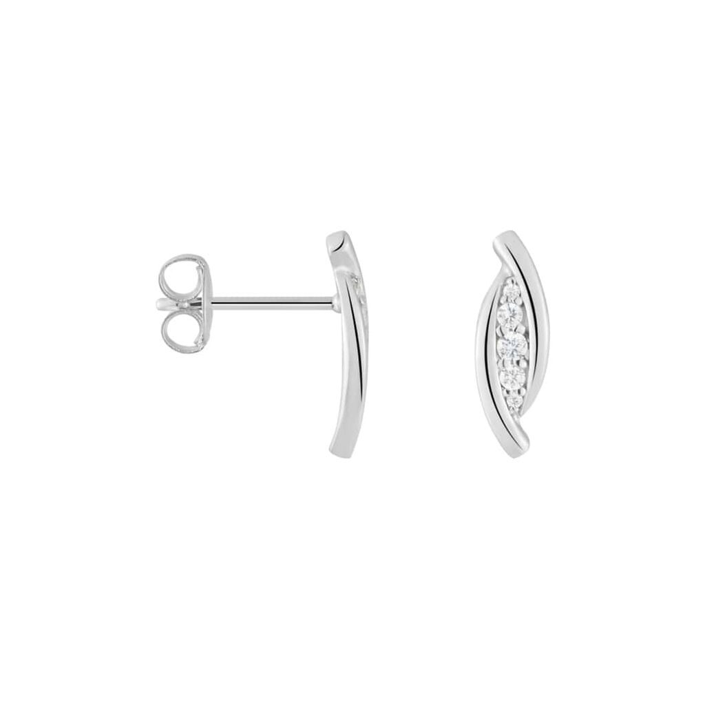 Orecchini Lobo Silver Shine Argento Rodiato Cubic Zirconia - Orecchini a Lobo Donna | Stroili