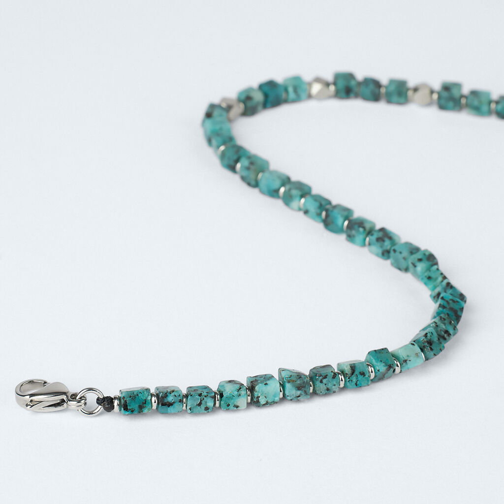 Collana Man Code Acciaio Turchese