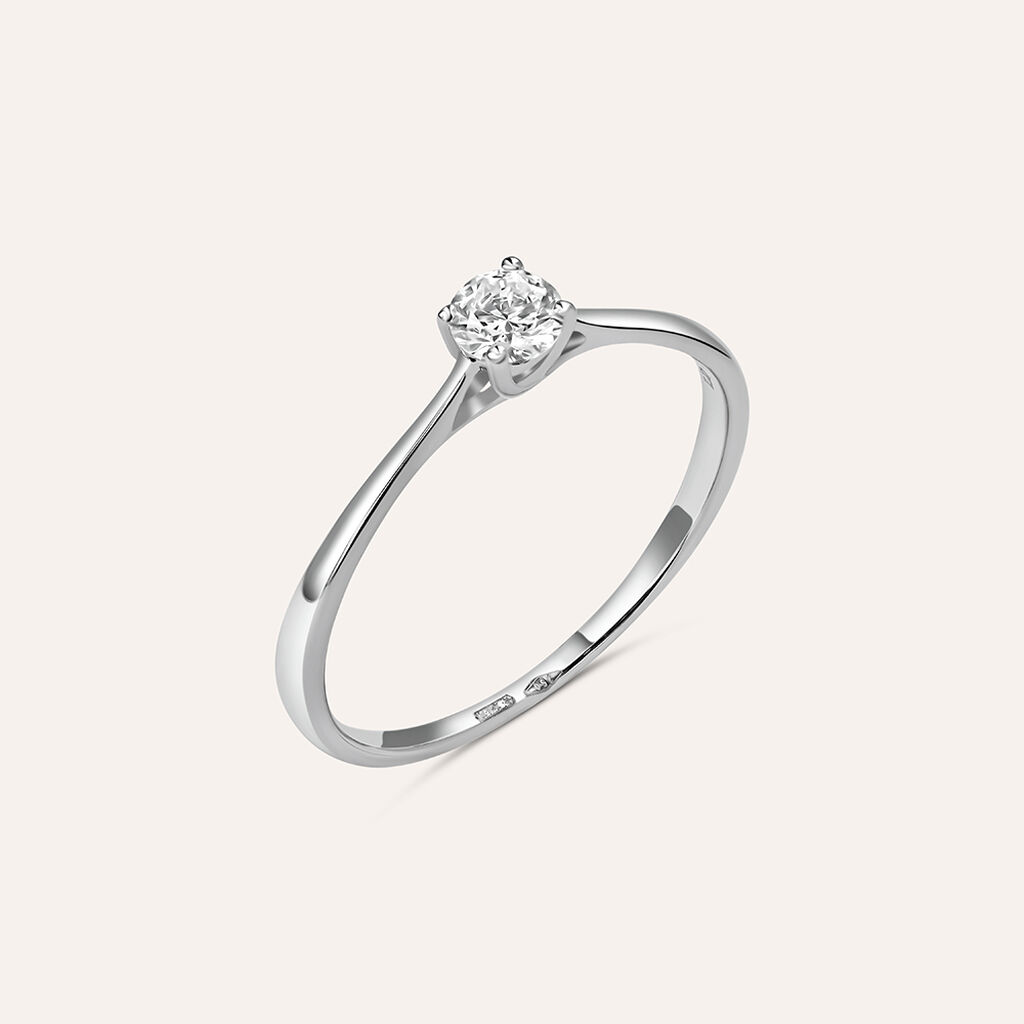 Anello Solitario Diamade Oro Bianco Diamante Lab-Grown - Anelli con Pietre Donna | Stroili