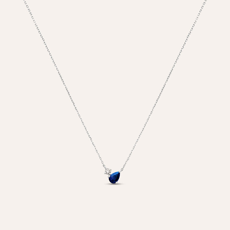 Collana Toi Et Moi Charlotte Oro Bianco Zaffiro Diamante - Collane Donna | Stroili