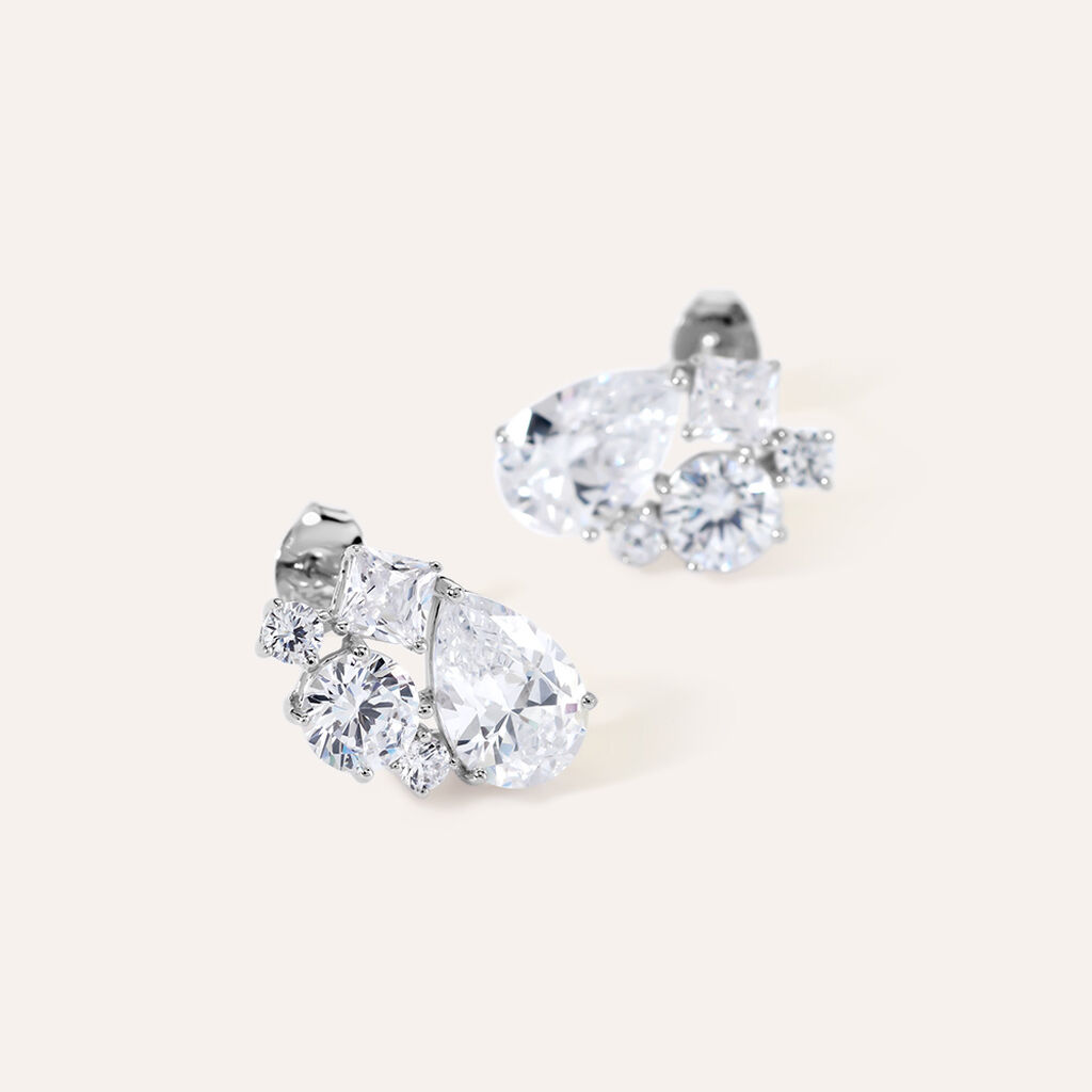 Orecchini Lobo Red Carpet Argento Rodiato Cubic Zirconia