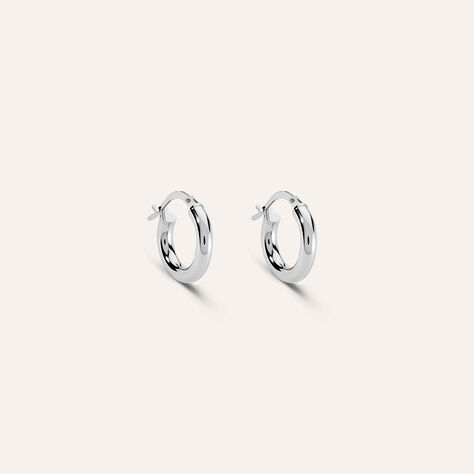 Orecchini A Cerchio Toujours Oro Bianco - Orecchini a Cerchio Donna | Stroili