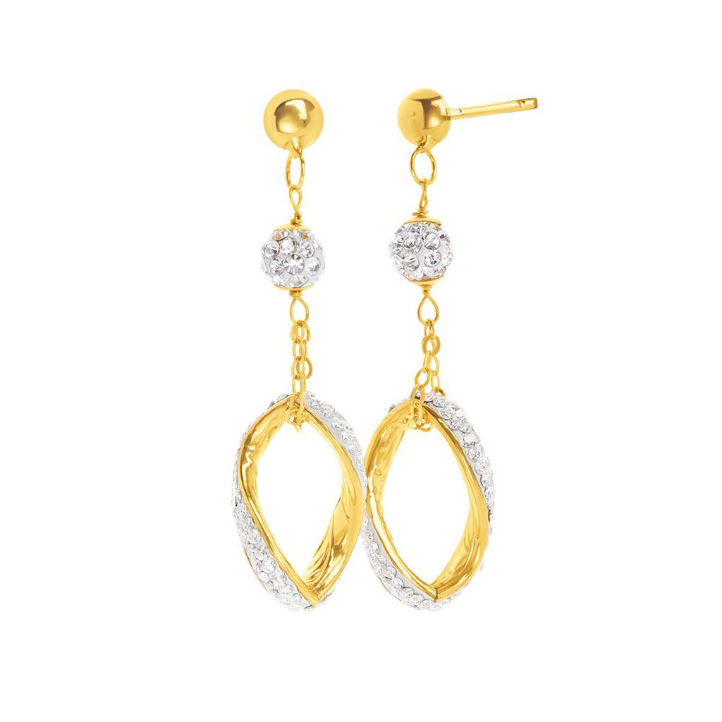 Orecchini Pendenti Christelle Oro Giallo Cristallo - Orecchini Pendenti Donna | Stroili