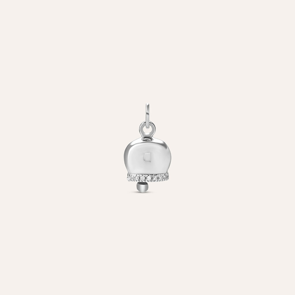 Pendente Saluti&Baci Campanella Love Beats Argento Rodiato Cubic Zirconia - Ciondoli Donna | Stroili