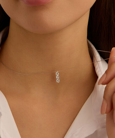 Collana Trilogy Claire Oro Bianco Cubic Zirconia