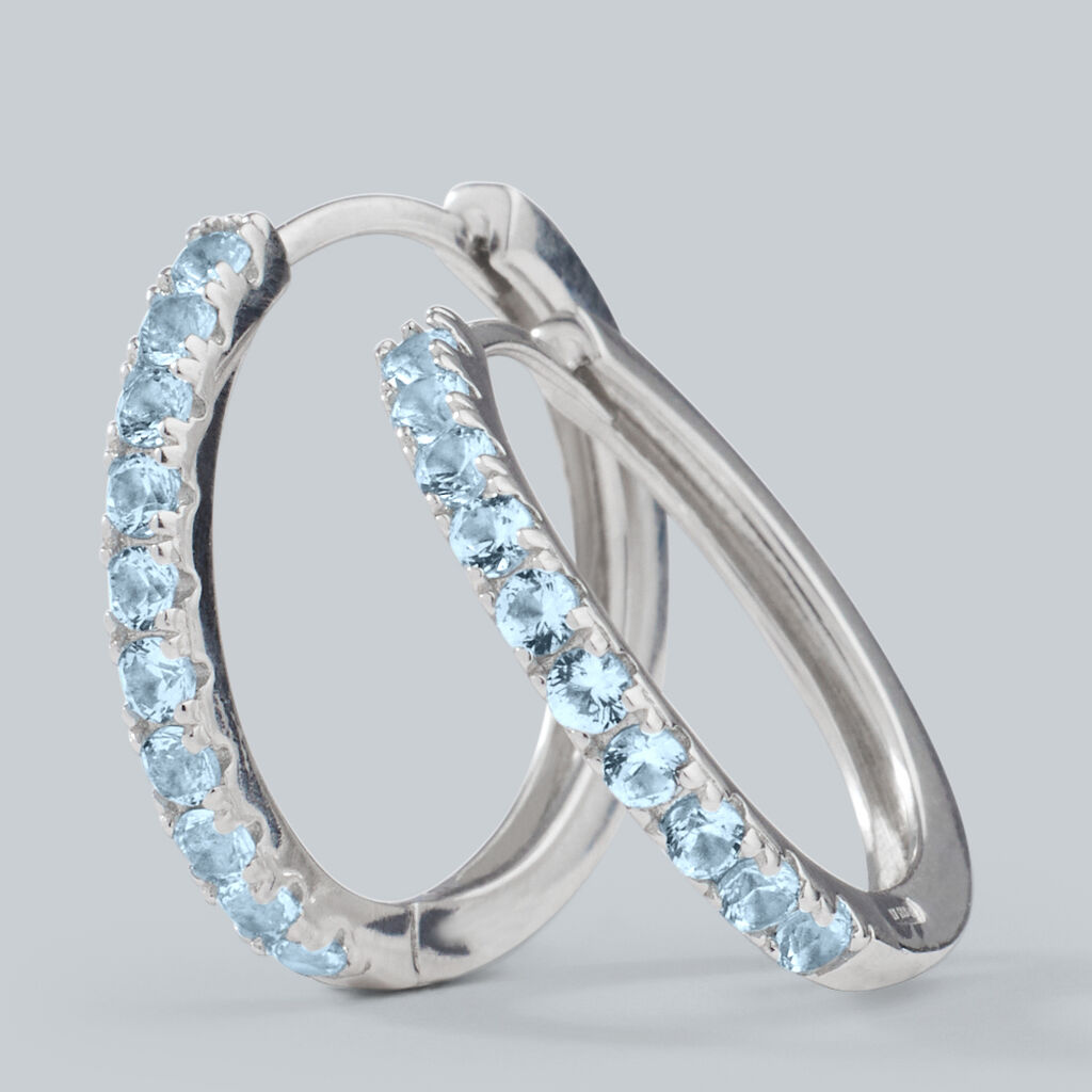 Orecchini A Cerchio Silver Rainbow Argento Rodiato Cubic Zirconia