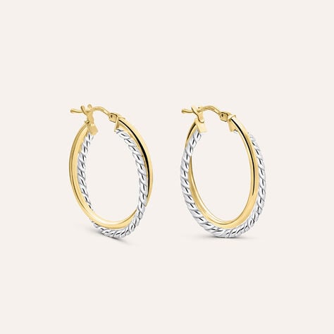 Orecchini A Cerchio Gold Essence Oro Bicolore - Orecchini a Cerchio Donna | Stroili