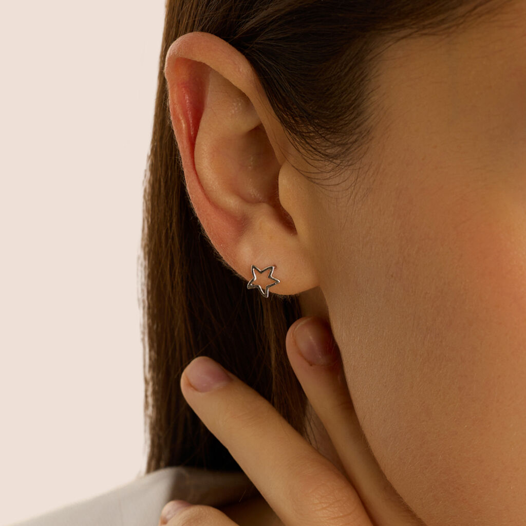 Orecchini Lobo Bon Ton Oro Bianco