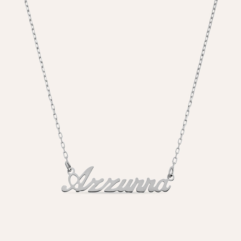 Collana Azzurra Gold Names Oro Bianco