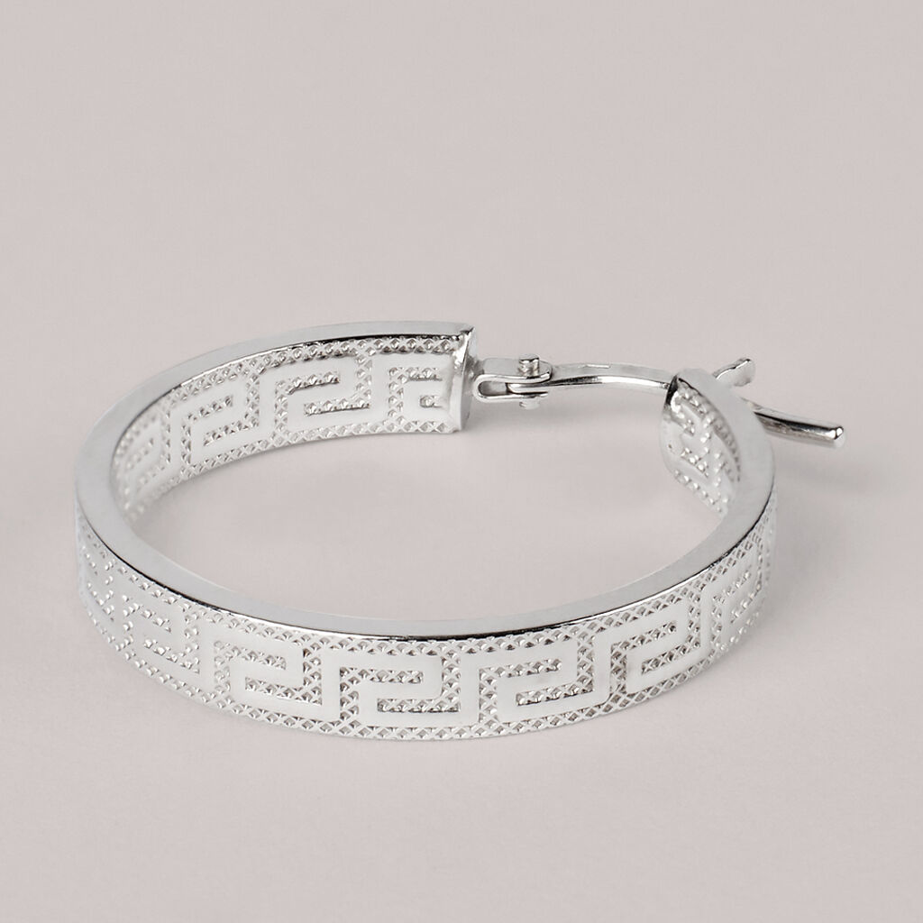 Orecchini A Cerchio Toujours Oro Bianco - Orecchini a Cerchio Donna | Stroili