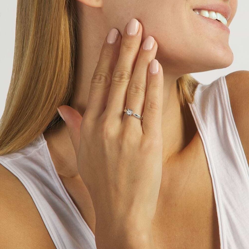 Anello Solitario Diamotion Oro Bianco Diamante - Anelli con Pietre Donna | Stroili