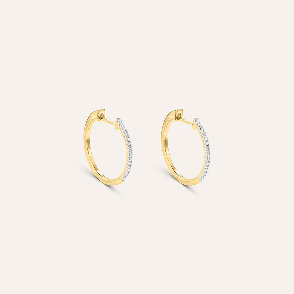 Orecchini A Cerchio Grace Oro Giallo Diamante - Orecchini a Cerchio Donna | Stroili