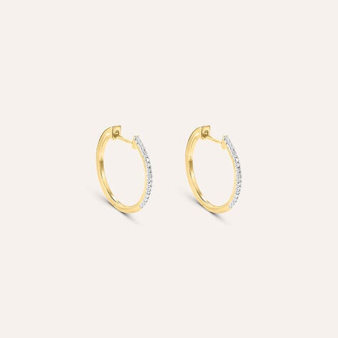Orecchini A Cerchio Grace Oro Giallo Diamante - Orecchini a Cerchio Donna | Stroili