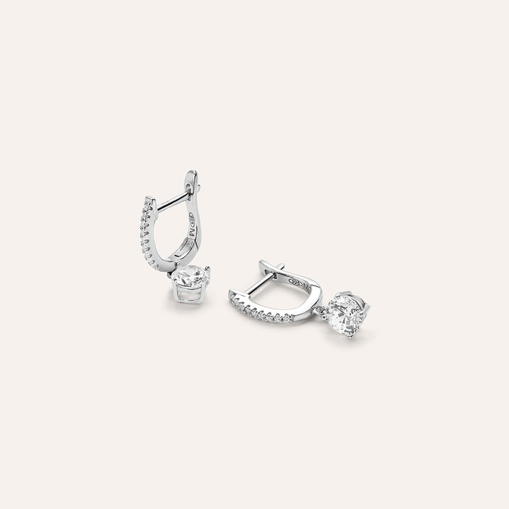 Orecchini Lobo Silver Elegance Argento Rodiato Cubic Zirconia - Orecchini a Lobo Donna | Stroili