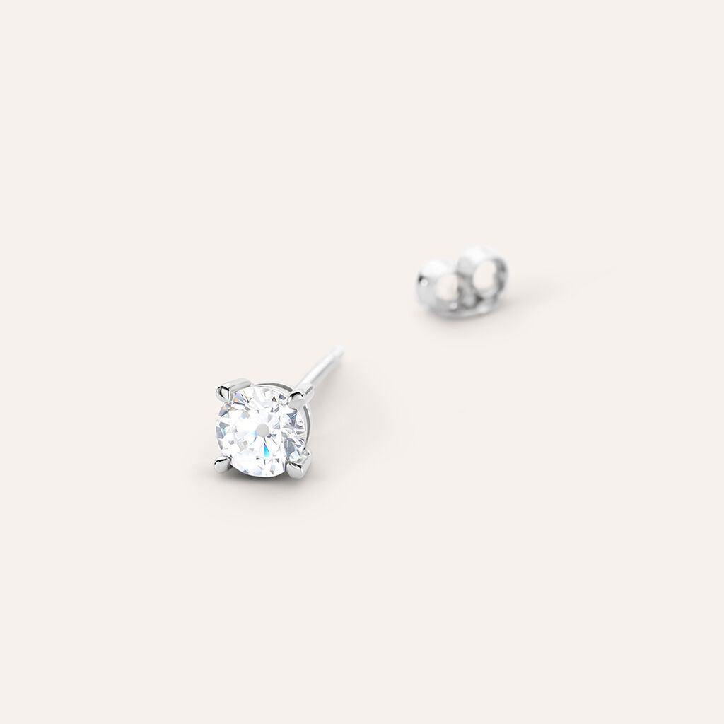 Mono Orecchino Lobo Punto Luce L'homme Or Oro Bianco Cubic Zirconia
